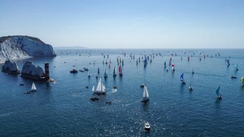 Ocean photograph with boats